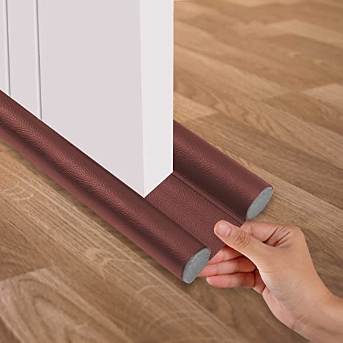 Aokon Door Draft Stopper 36 Inch Under Door Draft Noise Blocker Black Gap Stoppers Entry Door Draft Guard For Bottom Of Doors Adjustable Twin Door Draft - Brown #TOP4