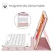 FINTIE Keyboard Case for iPad 9th / 8th / 7th Generation (2021/2020/2019) 10.2 Inch, Soft TPU Back Stand Cover with Pencil Holder, Magnetically Detachable Bluetooth Keyboard, Rose Gold