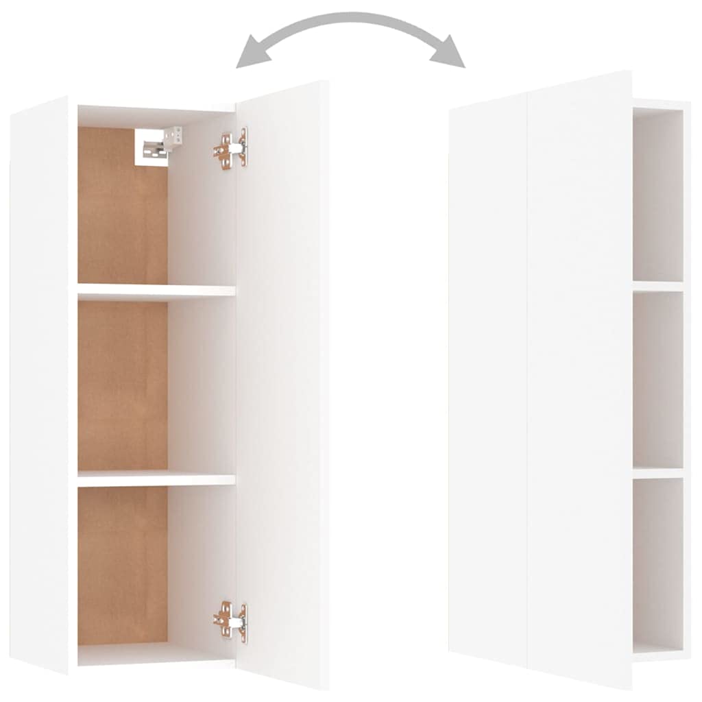 vidaXL Mueble para TV Colgante Soporte Armario Aparador Estante Salón Sala de Estar Decoración Entretenimiento de Contrachapada Blanco 30,5x30x90 cm