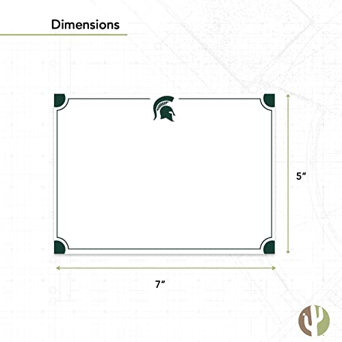 Image of Desert Cactus Michigan State University 10 Pack Notecards Stationery Cardstock Spartans MSU Includes Envelopes Memo Party Thank You (Notecard 4a)