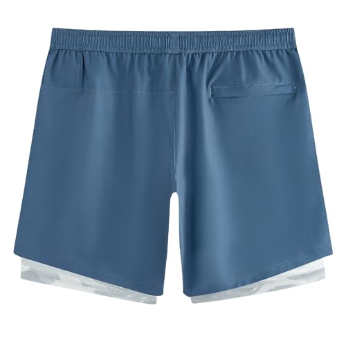 Image of maamgic Mens Workout Shorts 2 in 1 Stretch 5 inch / 7 inch Gym Shorts Running Shorts with Compression Liner Zip Pocket