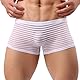 Faringoto Herren Boxershorts Höschen Mesh Sheer Streifen Unterwäsche Sexy Transparent Unterhose, Weiss/opulenter Garten, Large