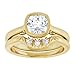 1 CT Moissanite Handmade Engagement Ring Wedding Bridal Ring Set for Women, Bezel Style Design, Promise Gifts for Her Antique (Yellow, Cushion Cut)