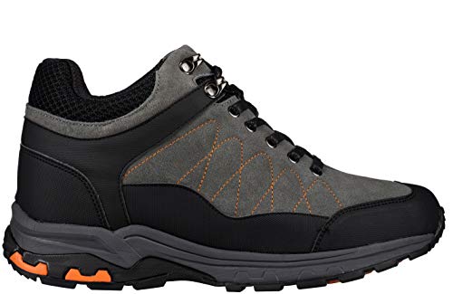 CALTO Men's Invisible Height Increasing Elevator Shoes - Grey Suede/Mesh Lace-up Hiking Boots - 3.2 Inches Taller - H75472 - Size 9 D(M) US2