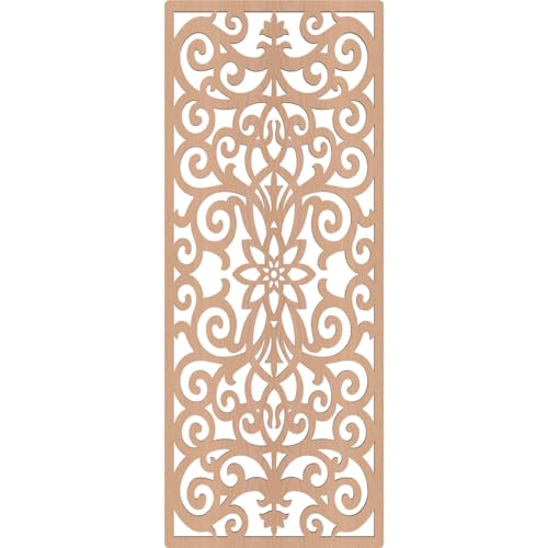 Image of Buel Decorative Pierced Fretwork Wood Wall Panels, 15 3 /8 inchW x 39 3 /8 inchH x 3 /8 inchT, Alder