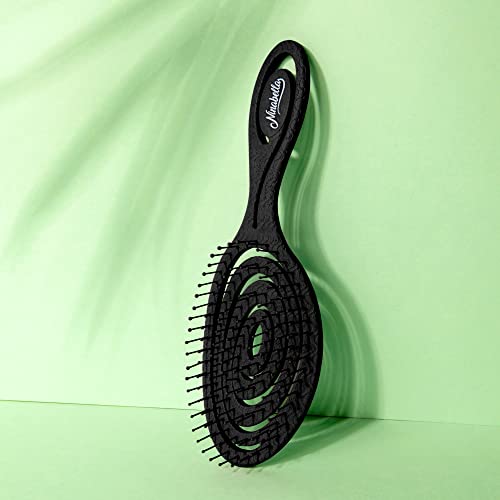 Image of Ninabella Organic Detangling Hair Brush - Does Not Pull on Hair - Straight, Curly & Wet Hair - Unique Spiral Design for Women, Men & Children
