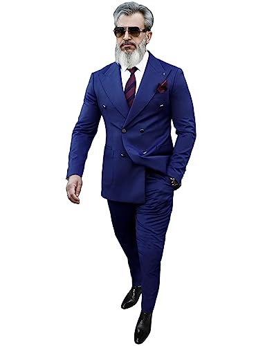 Costume homme ajusté double boutonnage idéal pour mariage et bureau