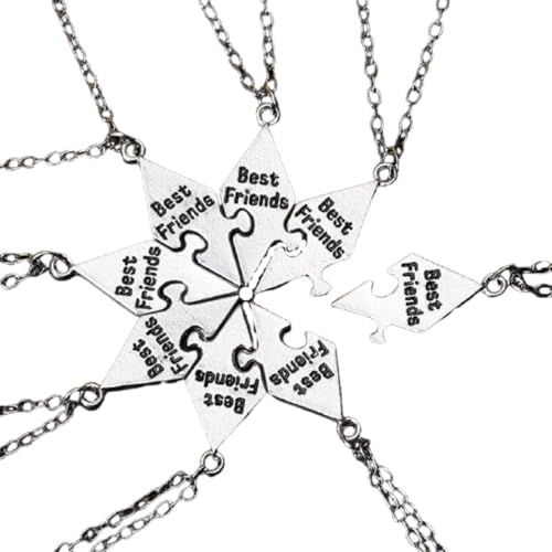 DATOA 4/5/6/7/8 Pcs Multi Puzzles Best Friends Forever Necklaces Stainless Steel Engraved Heart...