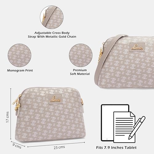 Image of Lavie Women's Jana Monogram LL Print Crossbody Sling Bag | Ladies Purse Handbag | Gift for Women