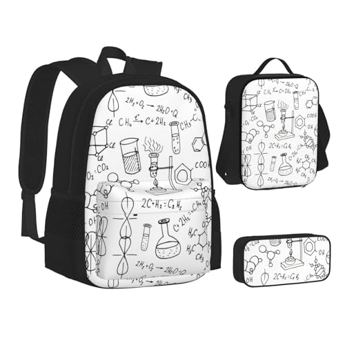 Sac à dos école chimie 3 en 1 en toile pour transporter vos cours et repas