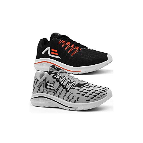 Kit 2 Pares Tênis Masculino Adaption Evolution Preto Laranja/cinza - 40
