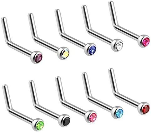 プレスフィットジェム 316L サージカルスチール L ベンドノーズリング