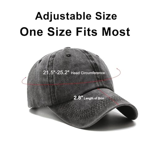 Image of PFFY 2 Packs Vintage Washed Distressed Baseball Cap Golf Dad Hat for Men Women