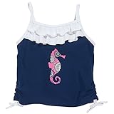Sun Smarties UPF 50+ Seahorse Tankini Swimsuit Top Baby Toddler Girls Navy Blue
