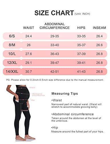 Enerful Women's Maternity Workout Leggings Over The Belly Pregnancy Active Wear Athletic Soft Yoga Pants with Pockets - Image 5