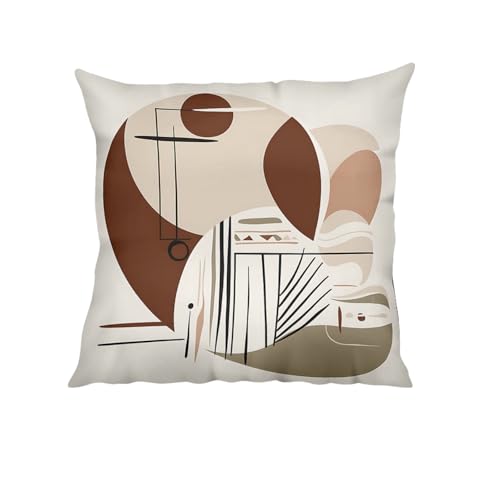 Image of SCPmarts Abstract Printed Cushion Cover Home Decorative Pillow for Sofa Soft Solid Square Throw Pillow Cushion Covers Satin Cushion Covers Set of 5 Size 16 x 16 Inch (C1)