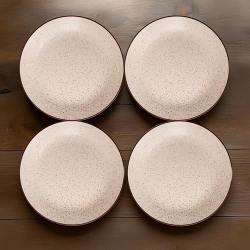 Image of Freakway Stoneware Ceramic |7.3 Inch| Quater Plates Set of 4 Pcs | Microwave Safe, Dishwasher Safe | Kitchen, Dining, Restaurants, Gifting | Sandstone Speckle