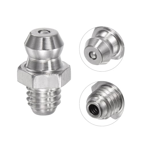 Image of uxcell 201 Stainless Steel Straight Grease Fitting M6 x 1mm Thread Hydraulic Grease Fitting Accessories, 30Pcs