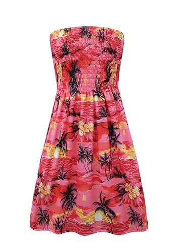 Image of Zyyfly Summer Strapless Dress for Women Tube Top Sundress Casual Beach Cover Ups