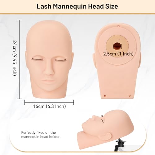 Kit extensions de cils avec tête de mannequin et 10 paires pour débutant