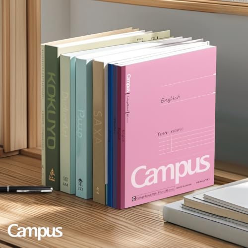 KOKUYO Composition Notebooks, 3 Pack Campus 9-3/4\" x 7-1/2\" Comp Book with College Ruled, 80 Sheets, Pink Blue Lavender School Lined Notebook Journal for Work Study Note Taking (WSG-NO-308CG1×3)