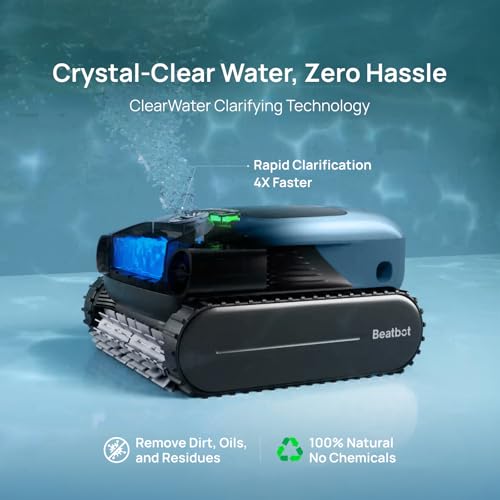 Image of (2026 Upgrade) Beatbot A100 Pro Pool Robot Vacuum, 5-in-1 Cleaning with Smart Surface Parking, Clarifies & Skims Water, Ideal for Inground Pools up to 3,299 Sq.ft - Cobalt Blue Aquasense pro