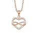 s.Oliver Kette mit Anhänger 925 Sterling Silber Damen Halsschmuck, mit Zirkonia synth, 42+3 cm, Roséfarben, Infinity, Kommt in Schmuck Geschenk Box, 2020988