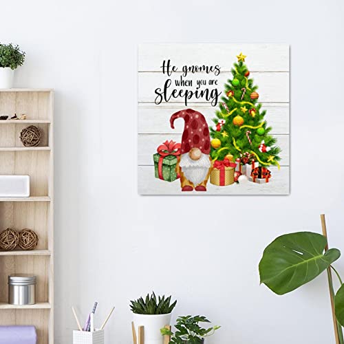 Panneau de Noël en bois grand format carré 40 cm au design mural vintage - 5