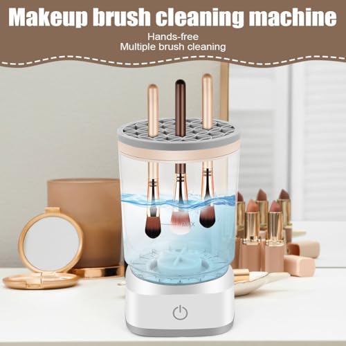 Alaoo Elektrischer Make-up-Pinselreiniger, Automatisches Reinigungsgerät für Make-up-Pinsel, Tragbarer Make-up-Pinselreiniger, Kraftvolle Tiefenreinigung für die meisten Make-up-Pinselgrößen