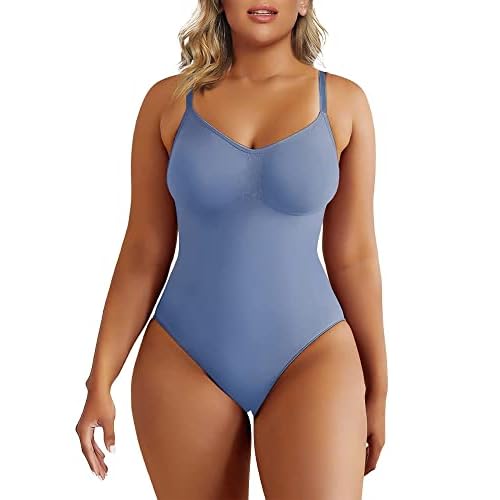 SHAPERX Women's Seamless Shapewear Bodysuit Tummy Control Body Shaper Waist Snatching Body Suit