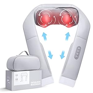 Massagegerät Nacken Schulter, Nackenmassagegerät mit Wärme, Rückenmassagegerät mit verstellbaren Armbändern 3…