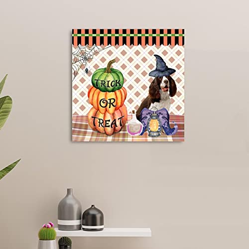 Panneau citrouille en bois d'Halloween avec teckel déco 40cm