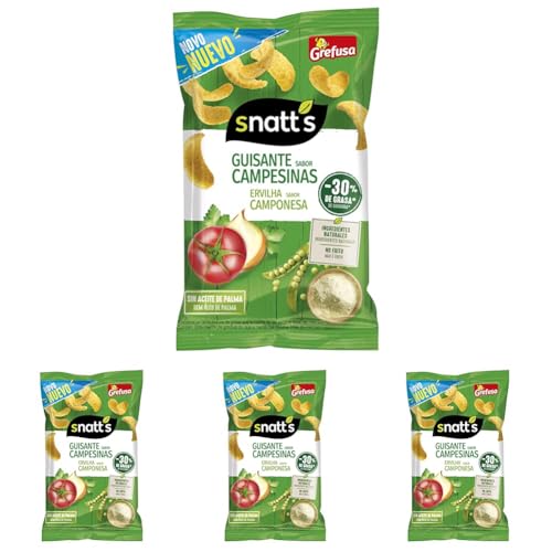 Snatt's - Snack de guisante sabor Campesina - Pack de 95g (Paquete de 4)