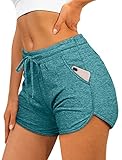 Aloodor Women's Shorts Casual Summer Loose Fit Workout Shorts for Teen Girl M