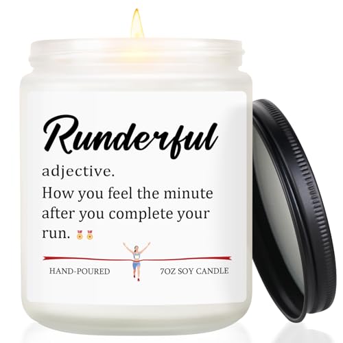 Funny Gifts for Runners Women, Marathon Runners Gifts - Handmade Lavender Soy Wax Candle, Cross Country Running Gift, Marathon Essentials, Half Marathon, Track and Field, Running Accessories for Women
