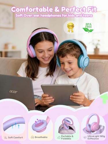 Image of Acer OHW328 Kids Headphones Wired for School - Over Ear Design