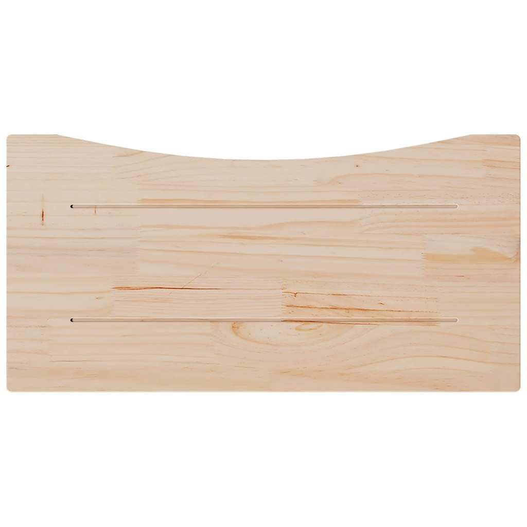 Weiße Schreibtischplatte aus massivem Kiefernholz 80 x 40 x 2,5 cm mit Naturkante, für schreibtischzubehör, tischgestell, tischbein, büro, homeoffice, arbeitszimmer, kabelmanagement