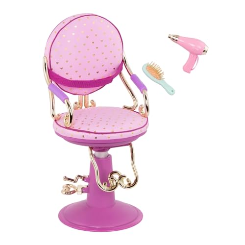 Our Generation SALON CHAIR W ACCY PURPLE W HEART PATTERN