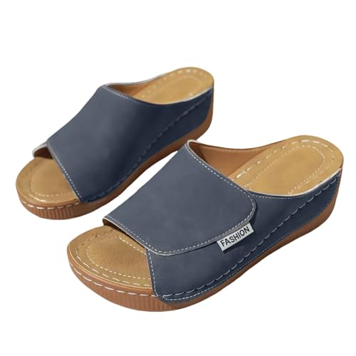 Mules fermées femme : pantoufles orthopédiques à talon compensé