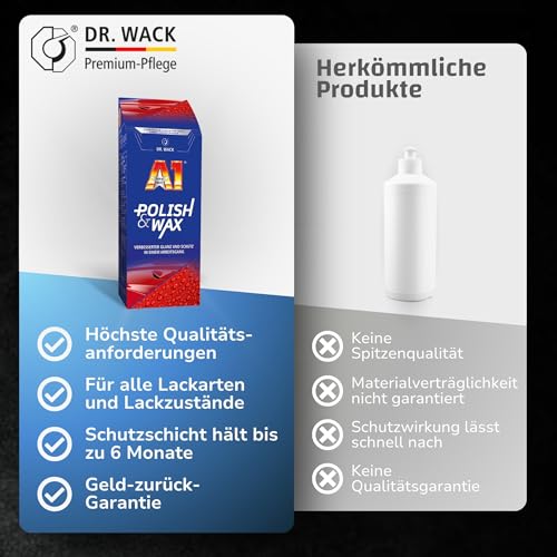 DR. WACK - A1 Polish & Wax 500 ml - Autopolitur & Autowachs in einem - Zuverlässige...