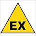 ADESIVO PERICOLO ATMOSFERA ESPLOSIVA 120 x 120 mm