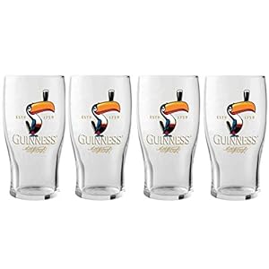 Guinness Toucan Pint Glass, 4 pack