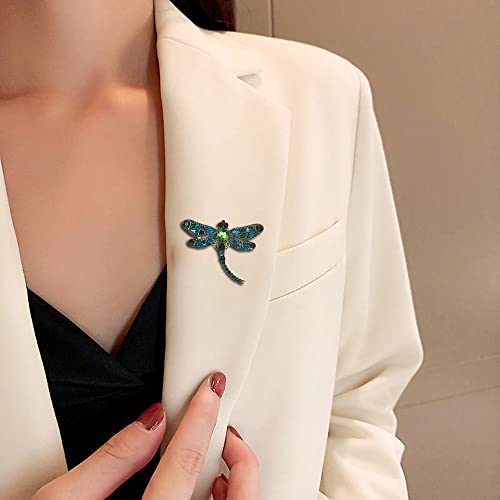 Image of Dragonfly Brooches Pretty Insect Rhinestone Crystal Brooch Pin Cubic Zirconia Lapel Pins Elegant Dress Accessories Jewelry Boutonniere Corsage for Hat Bag Suit Tie Wedding Birthday Valentine's Day Gifts Cocktail Party Art Deco for Women Girl Men