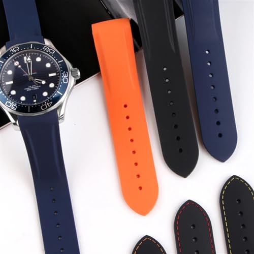 Bracelet de montre en caoutchouc 22mm extrémité incurvée pour le sport et le quotidien - 3