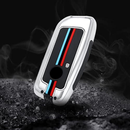 Coque de clé compatible BMW 3er 5er X1 X5 X6 X7 i4 IX 2024, protection anti-rayures étui gris 5 boutons