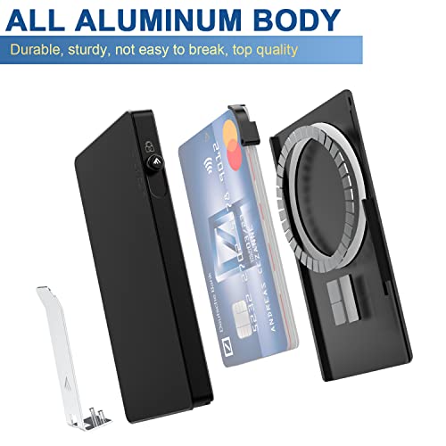 T-MFY Minimalist Magnetic Wallet for Men, Pop Up Credit Card Holder wallet with Money Clip, Aluminum Slim RFID Blocking Cash Magnet Phone Wallets2