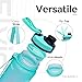 Elvira 32oz Large Water Bottle with Motivational Time Marker & Removable Strainer,Fast Flow BPA Free Non-Toxic for Fitness, Gym and Outdoor Sports-Mint Green