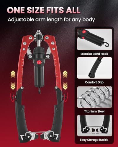 Image of SAKER Twister Arm Trainer, Adjustable Hydraulic Home Gym Equipment for Strength Training, 22-440Lbs Chest Expander with Ab Roller Wheel, Workout Equipment for Men & Women, Arms Chest Core