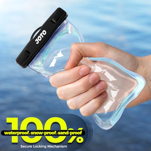 Image of JOTO Up to 7 inch Universal Waterproof Phone Case for iPhone 16 15 14 13 Plus Pro Max, IPX8 Cellphone Dry Bag 12 11 Pro Max XR X 8 7 6S Plus SE, Galaxy S23 S22 S21 S20+ S20 S10 Plus Note, Pixel -Sparkle