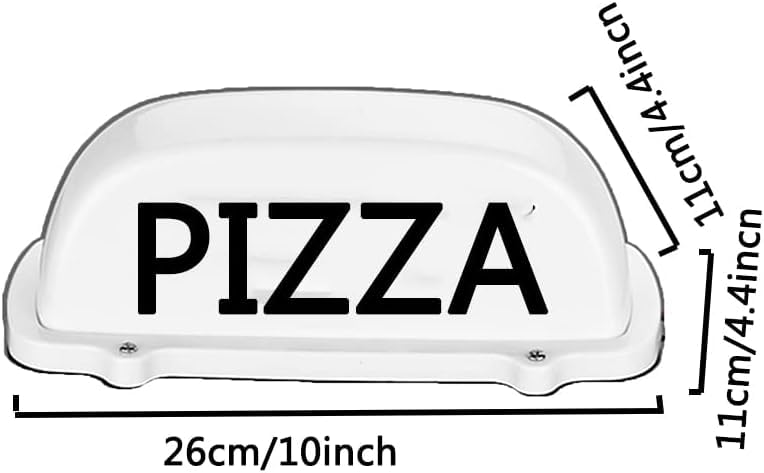 BADASS SHARKS PIZZA Car Roof Taxi Top Sign Taxi Display Signal Indicator Lights 12V Waterproof Light Lamp Taxi Cab Roof Top Sign Topper Shells Sticky Roof Lamp (Yellow)